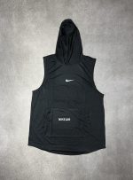 ست رکابی شلوارک کلاهدار نایک مشکی - Image 2