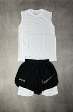 ست رکابی شلوارک نایک سفید